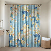 Hawaii Hibiscus Plumeria Blue Bathroom Set Polynesian Pattern LT01 Shower Curtain Only Blue - Polynesian Pride