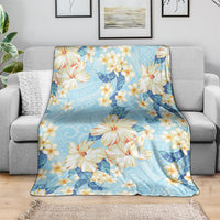Hawaii Hibiscus Plumeria Blue Blanket Polynesian Pattern LT01 - Polynesian Pride