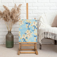 Hawaii Hibiscus Plumeria Blue Canvas Wall Art Polynesian Pattern LT01 - Polynesian Pride