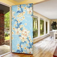 Hawaii Hibiscus Plumeria Blue Door Cover Polynesian Pattern LT01 - Polynesian Pride