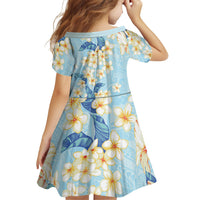 Hawaii Hibiscus Plumeria Blue Family Matching Tank Maxi Dress and Hawaiian Shirt Polynesian Pattern