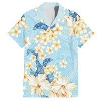 Hawaii Hibiscus Plumeria Blue Hawaiian Shirt Polynesian Pattern LT01 Blue - Polynesian Pride
