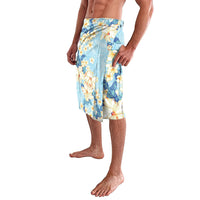 Hawaii Hibiscus Plumeria Blue Lavalava Polynesian Pattern LT01 - Polynesian Pride