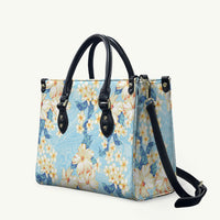 Hawaii Hibiscus Plumeria Blue Leather Bag Polynesian Pattern LT01 Blue - Polynesian Pride