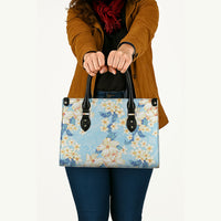 Hawaii Hibiscus Plumeria Blue Leather Bag Polynesian Pattern LT01 - Polynesian Pride