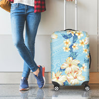 Hawaii Hibiscus Plumeria Blue Luggage Cover Polynesian Pattern LT01 - Polynesian Pride