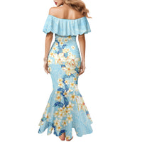 Hawaii Hibiscus Plumeria Blue Mermaid Dress Polynesian Pattern LT01 - Polynesian Pride