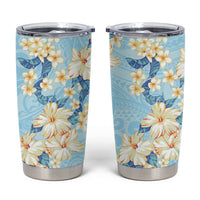 Hawaii Hibiscus Plumeria Blue Tumbler Cup Polynesian Pattern LT01 Blue - Polynesian Pride