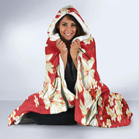 Hawaii Hibiscus Plumeria Red Hooded Blanket Polynesian Pattern LT01 - Polynesian Pride