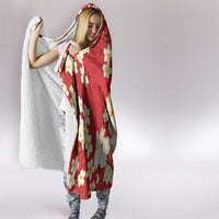 Hawaii Hibiscus Plumeria Red Hooded Blanket Polynesian Pattern LT01 - Polynesian Pride