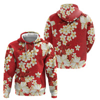 Hawaii Hibiscus Plumeria Red Hoodie Polynesian Pattern LT01 - Polynesian Pride