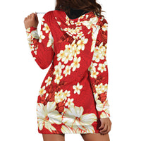 Hawaii Hibiscus Plumeria Red Hoodie Dress Polynesian Pattern LT01 - Polynesian Pride
