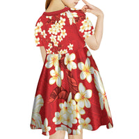 Hawaii Hibiscus Plumeria Red Kid Short Sleeve Dress Polynesian Pattern LT01 - Polynesian Pride