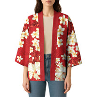Hawaii Hibiscus Plumeria Red Kimono Polynesian Pattern LT01 - Polynesian Pride