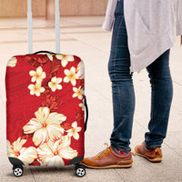 Hawaii Hibiscus Plumeria Red Luggage Cover Polynesian Pattern LT01 Red - Polynesian Pride