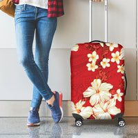 Hawaii Hibiscus Plumeria Red Luggage Cover Polynesian Pattern LT01 - Polynesian Pride