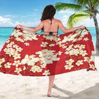 Hawaii Hibiscus Plumeria Red Sarong Polynesian Pattern LT01 - Polynesian Pride