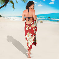 Hawaii Hibiscus Plumeria Red Sarong Polynesian Pattern LT01 - Polynesian Pride