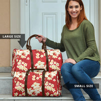 Hawaii Hibiscus Plumeria Red Travel Bag Polynesian Pattern LT01 - Polynesian Pride