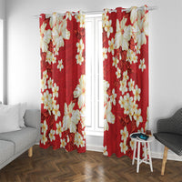Hawaii Hibiscus Plumeria Red Window Curtain Polynesian Pattern LT01 With Grommets Red - Polynesian Pride