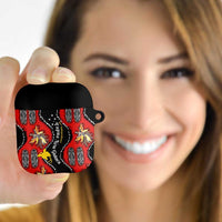 Papua New Guinea 50th Independence AirPods Case PNG Batik Pattern LT01 Red - Polynesian Pride