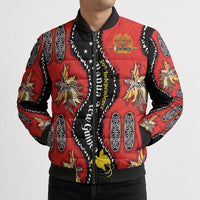 Papua New Guinea 50th Independence Bomber Puffer Jacket PNG Batik Pattern - Polynesian Pride