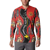 Papua New Guinea 50th Independence Button Sweatshirt PNG Batik Pattern LT01 - Polynesian Pride
