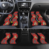 Papua New Guinea 50th Independence Car Mats PNG Batik Pattern LT01 Set 4pcs Red - Polynesian Pride