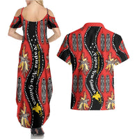 Papua New Guinea 50th Independence Couples Matching Summer Maxi Dress and Hawaiian Shirt PNG Batik Pattern - Polynesian Pride