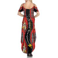 Papua New Guinea 50th Independence Family Matching Summer Maxi Dress and Hawaiian Shirt PNG Batik Pattern - Polynesian Pride