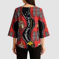 Papua New Guinea 50th Independence Kimono Sleeve Blouse PNG Batik Pattern LT01 - Polynesian Pride