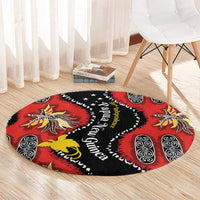Papua New Guinea 50th Independence Round Carpet PNG Batik Pattern - Polynesian Pride
