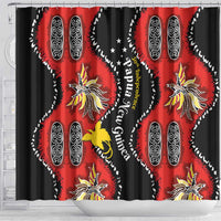 Papua New Guinea 50th Independence Shower Curtain PNG Batik Pattern - Polynesian Pride