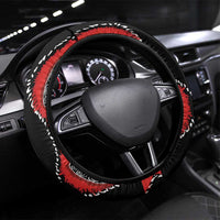 Papua New Guinea 50th Independence Steering Wheel Cover PNG Batik Pattern LT01 Universal Fit Red - Polynesian Pride