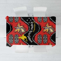 Papua New Guinea 50th Independence Tablecloth PNG Batik Pattern LT01 Red - Polynesian Pride