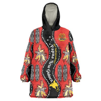Papua New Guinea 50th Independence Wearable Blanket Hoodie PNG Batik Pattern LT01 One Size Red - Polynesian Pride