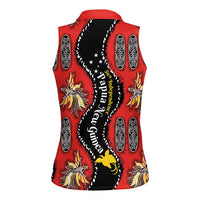 Papua New Guinea 50th Independence Women Sleeveless Polo Shirt PNG Batik Pattern LT01 - Polynesian Pride