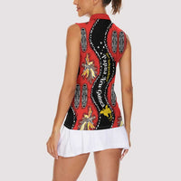 Papua New Guinea 50th Independence Women Sleeveless Polo Shirt PNG Batik Pattern LT01 - Polynesian Pride