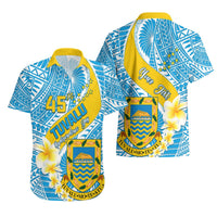 Personalised Tuvalu Independence Day Hawaiian Shirt Plumeria 45th Anniversary LT01 - Polynesian Pride
