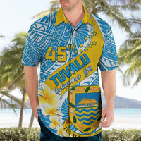 Personalised Tuvalu Independence Day Hawaiian Shirt Plumeria 45th Anniversary LT01 - Polynesian Pride