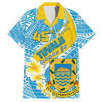 Personalised Tuvalu Independence Day Kid Hawaiian Shirt Plumeria 45th Anniversary LT01 Kid Blue - Polynesian Pride
