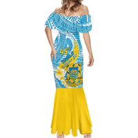 Personalised Tuvalu Independence Day Mermaid Dress Plumeria 45th Anniversary LT01 - Polynesian Pride
