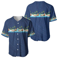 Hawaii Santa Riding Sea Turtle Baseball Jersey Mele Kalikimaka Polynesian Pattern LT01 - Polynesian Pride