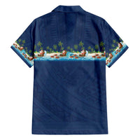 Hawaii Santa Riding Sea Turtle Hawaiian Shirt Mele Kalikimaka Polynesian Pattern LT01 - Polynesian Pride