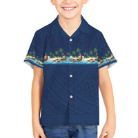 Hawaii Santa Riding Sea Turtle Hawaiian Shirt Mele Kalikimaka Polynesian Pattern LT01 - Polynesian Pride