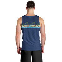 Hawaii Santa Riding Sea Turtle Men Tank Top Mele Kalikimaka Polynesian Pattern LT01 - Polynesian Pride