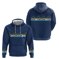 Hawaii Santa Riding Sea Turtle Zip Hoodie Mele Kalikimaka Polynesian Pattern LT01 - Polynesian Pride