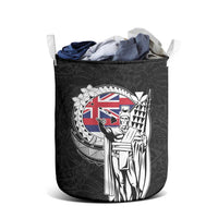 Hawaii King Kamehameha Laundry Basket Flag Polynesian Pattern
