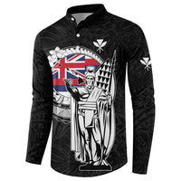 Personalized Hawaii King Kamehameha Button Sweatshirt Flag Polynesian Pattern LT01 - Polynesian Pride