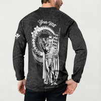 Personalized Hawaii King Kamehameha Button Sweatshirt Flag Polynesian Pattern LT01 - Polynesian Pride